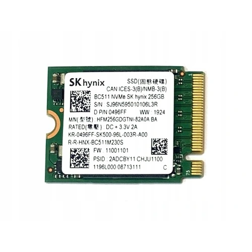 Dysk SSD SK HYNIX BC511 256GB M.2 2230 NVMe 0496FF