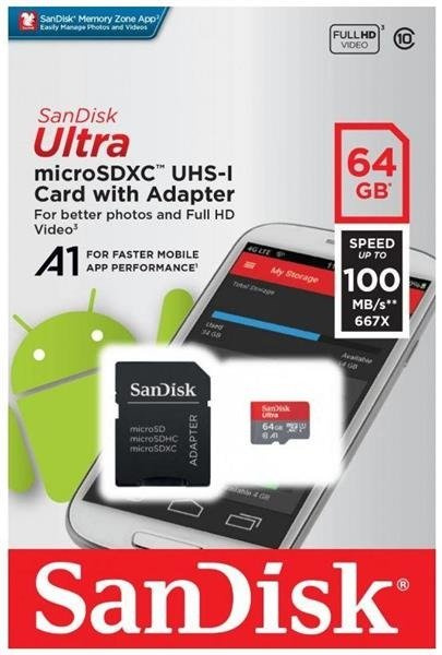Karta Pamięci SanDisk ULTRA 64GB MicroSDXC + Adapter