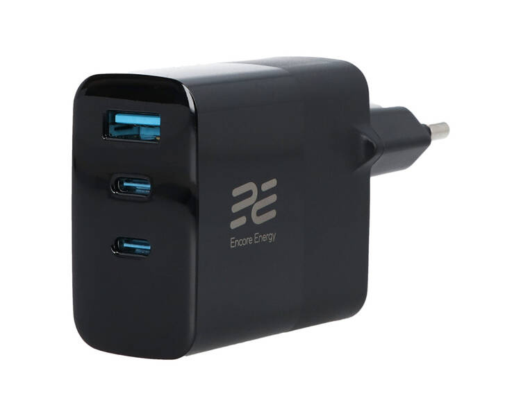 Nowa ładowarka sieciowa Encore Energy 65W GaN QC 4+ PD 3.0 USB-A USB-C x2 MD-6583R wyświetlacz