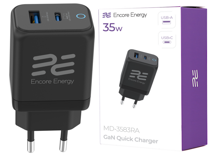 Ładowarka Encore Energy PD 3.0 Quick Charge 4.0 USB-A USB-C 20W MD-2083RA